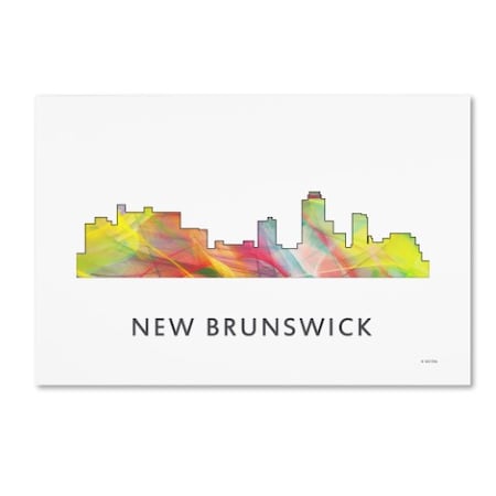 Marlene Watson 'New Brunswick New Jersey Skyline WB-1' Canvas Art,12x19